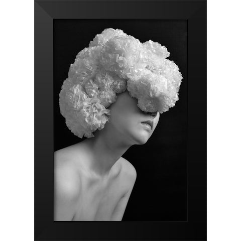 Paperflower Black Modern Wood Framed Art Print by Nogi, Kuchiko