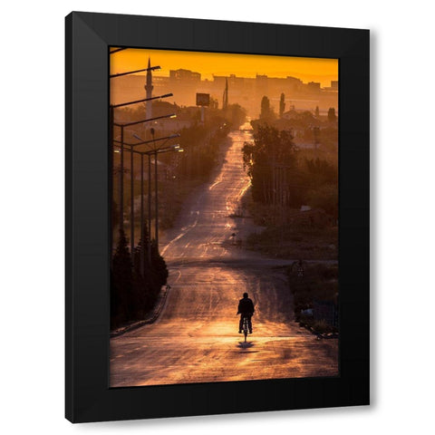 Sunrise Black Modern Wood Framed Art Print by Bagci, Emir