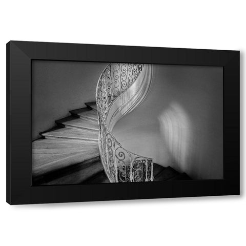 Santinis Staircase Black Modern Wood Framed Art Print with Double Matting by Goehler, Holger