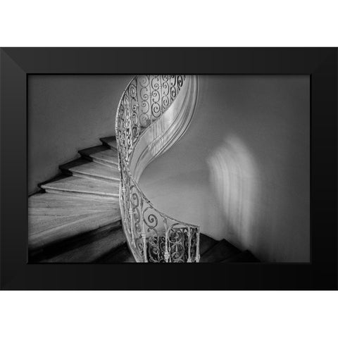 Santinis Staircase Black Modern Wood Framed Art Print by Goehler, Holger