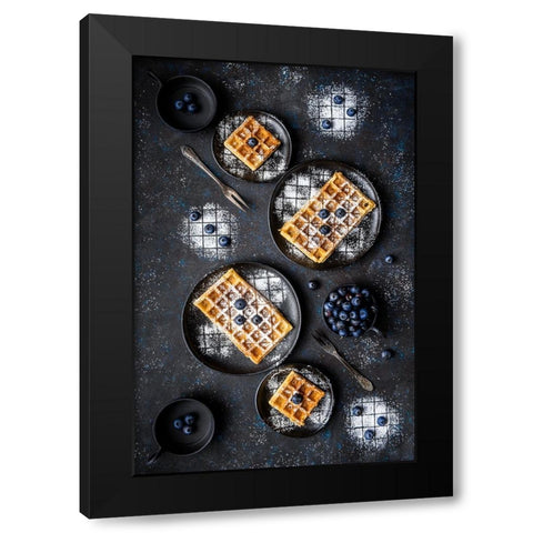 Sourdough Waffles Black Modern Wood Framed Art Print by VLAICU, Denisa