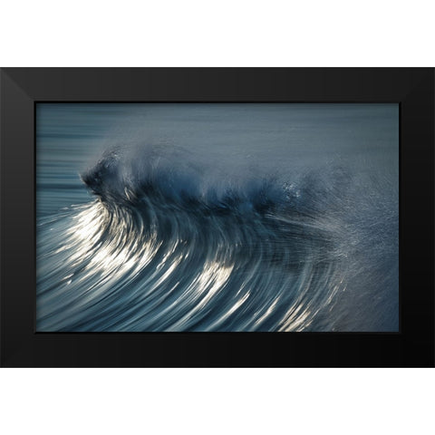 Wind Wave Black Modern Wood Framed Art Print by Yamashita, Takafumi