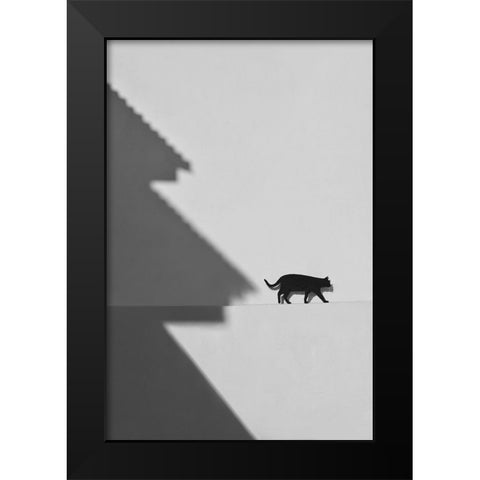 Black Cat Black Modern Wood Framed Art Print by Joseph, Florentinus