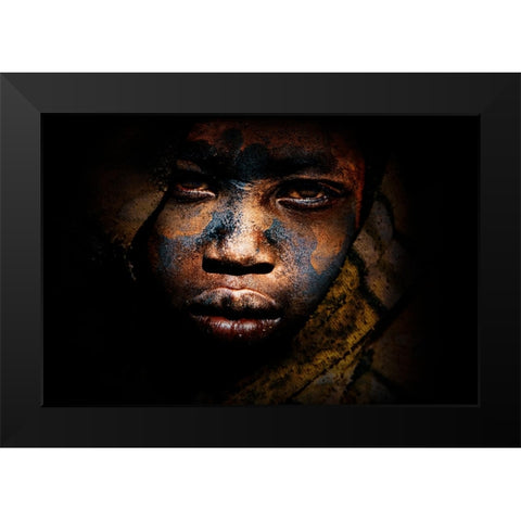 Art Color Suri Boy Black Modern Wood Framed Art Print by Yosifov, Svetlin
