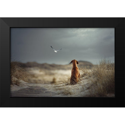 Freedom (Ii) Black Modern Wood Framed Art Print by Willers, Heike