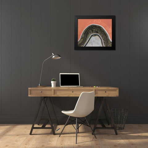 Topographic Projection Black Modern Wood Framed Art Print by Eliash, Tomer