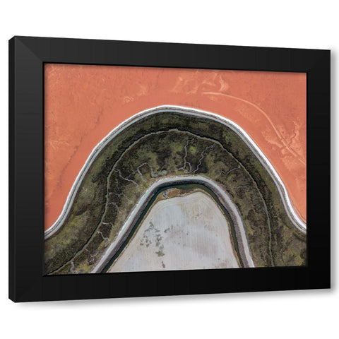 Topographic Projection Black Modern Wood Framed Art Print by Eliash, Tomer