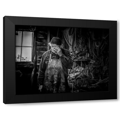 Headache Black Modern Wood Framed Art Print with Double Matting by Ma, Frank