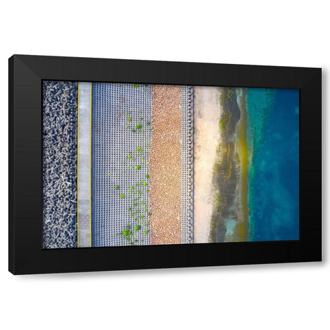 Layers Black Modern Wood Framed Art Print with Double Matting by Chan, Mozart