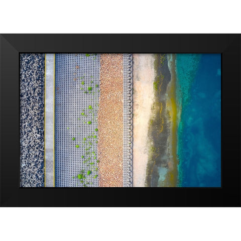 Layers Black Modern Wood Framed Art Print by Chan, Mozart