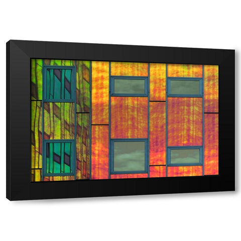 Colour Reflections Black Modern Wood Framed Art Print by Luycx, Theo