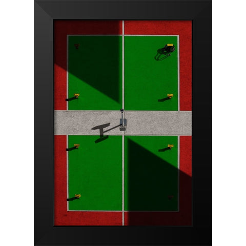 Sports Field Black Modern Wood Framed Art Print by Buczkowski, Tomasz