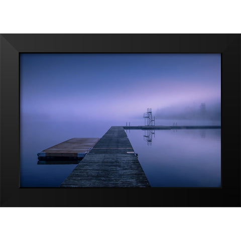 Early Morning In October Black Modern Wood Framed Art Print by Pettersson, Benny