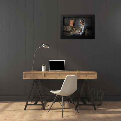 Serbian  Beauty Black Modern Wood Framed Art Print by Jordanski, Goran