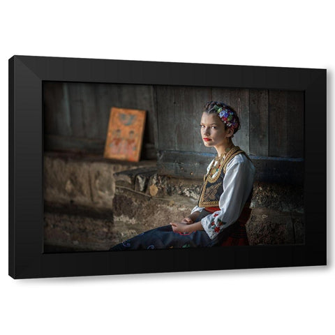 Serbian  Beauty Black Modern Wood Framed Art Print by Jordanski, Goran