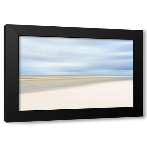 At The Ocean Iii Black Modern Wood Framed Art Print with Double Matting by Reichelt, Dieter