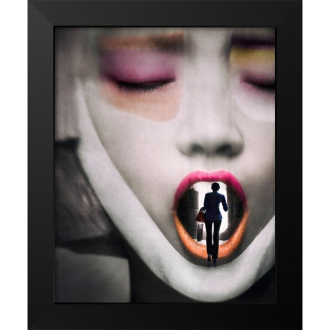 To Consume Or To Be Consumed Black Modern Wood Framed Art Print by Dou, Shenshen