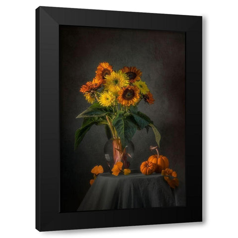 Warmth Black Modern Wood Framed Art Print with Double Matting by Jacobs, Lydia