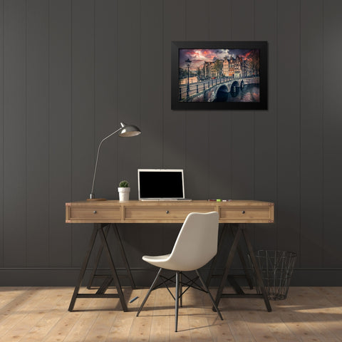 Amsterdam Black Modern Wood Framed Art Print by Popan, Adrian