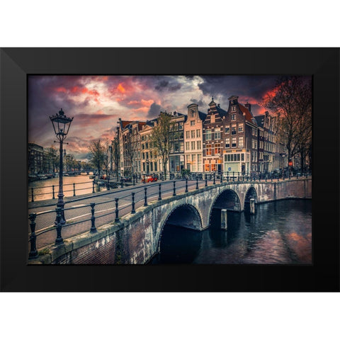 Amsterdam Black Modern Wood Framed Art Print by Popan, Adrian