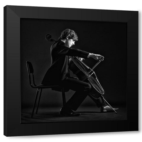 Musician. Black Modern Wood Framed Art Print by Refat