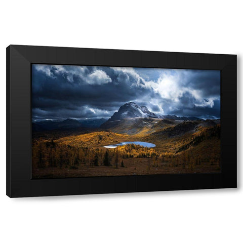 Healy Pass Golden Time Black Modern Wood Framed Art Print with Double Matting by Li, Yongnan