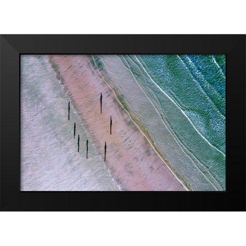 Seven Black Modern Wood Framed Art Print by Popan, Adrian