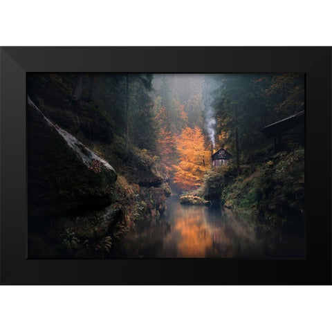 Autumn Valley Black Modern Wood Framed Art Print by Nienartowicz, Karol