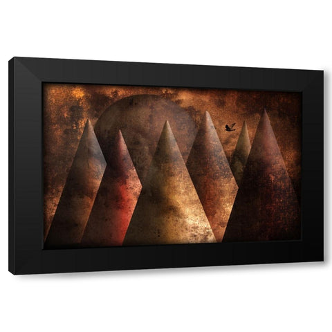 Lonely Bird Black Modern Wood Framed Art Print by Donckers, Jan