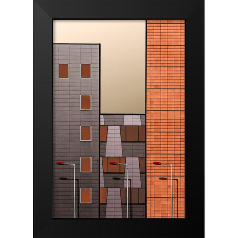 Tetris Facade Black Modern Wood Framed Art Print by Buczkowski, Tomasz