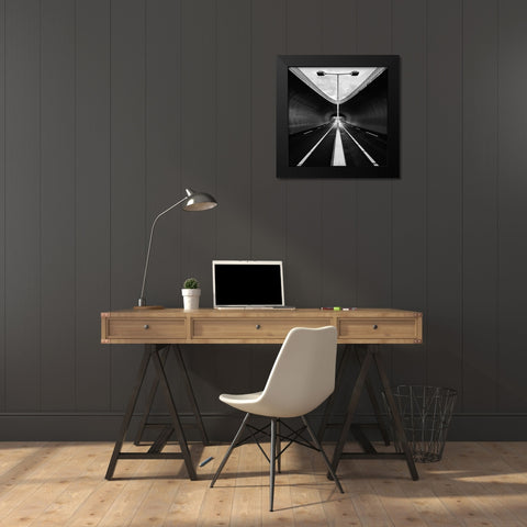 Tunnel Black Modern Wood Framed Art Print by Lai, Jonathan