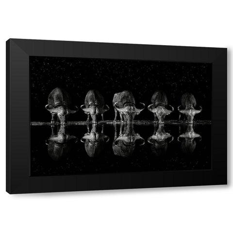 Late Night Drink Black Modern Wood Framed Art Print by Ortega, Xavier