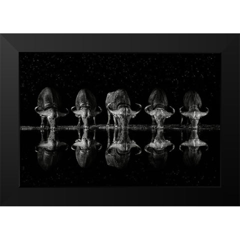 Late Night Drink Black Modern Wood Framed Art Print by Ortega, Xavier