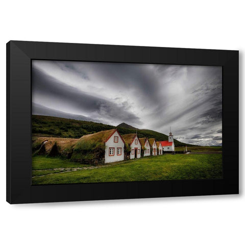 Old Icelandic Rectory Black Modern Wood Framed Art Print with Double Matting by H. Ingibergsson, Torsteinn