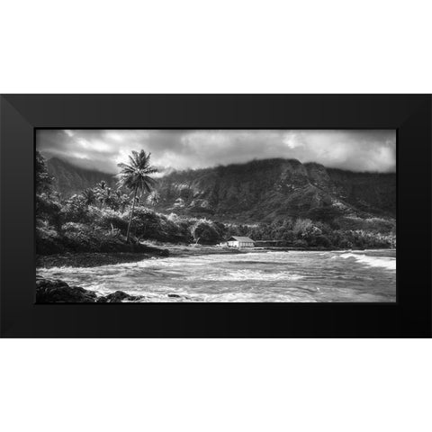 Breaking Surf Black Modern Wood Framed Art Print by Wrobel, Karsten
