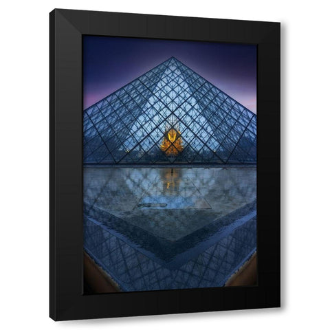 The Piramid Black Modern Wood Framed Art Print with Double Matting by Lopez Noval, Jorge