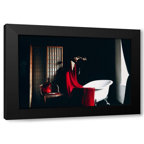 The Red Song Black Modern Wood Framed Art Print by Bolgov, Ruslan