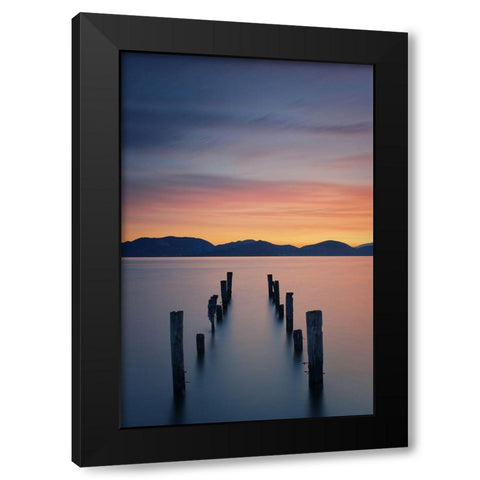 Sunrise On The Lake Black Modern Wood Framed Art Print by Rohl, Simon