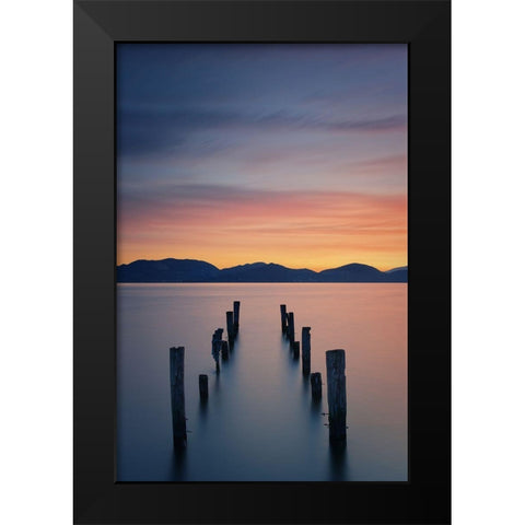 Sunrise On The Lake Black Modern Wood Framed Art Print by Rohl, Simon