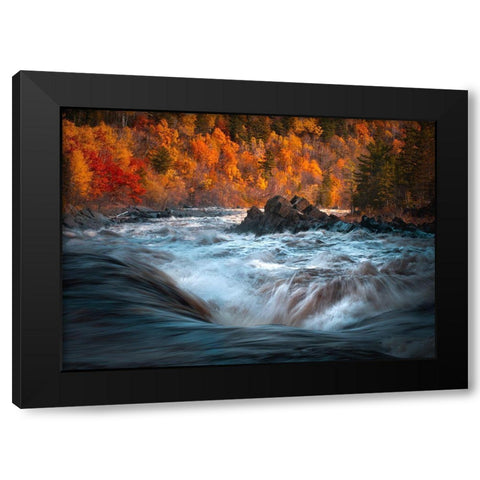 The Turbulence Black Modern Wood Framed Art Print with Double Matting by He, Like