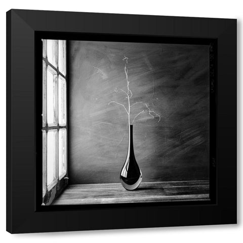 Hard Days Black Modern Wood Framed Art Print with Double Matting by Laercio, Luiz