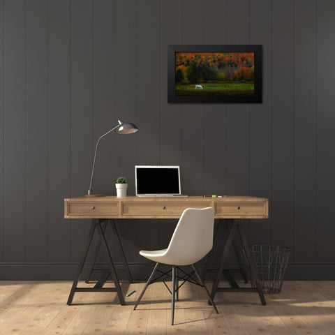 Autumn Glory Black Modern Wood Framed Art Print by P., Ruiqing