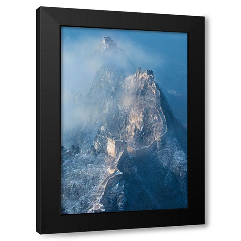 Ladder To Heaven Black Modern Wood Framed Art Print with Double Matting by Simoon