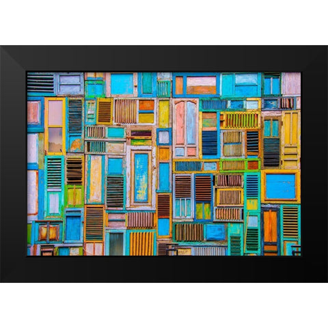 Shutters Black Modern Wood Framed Art Print by Lacina, Renata