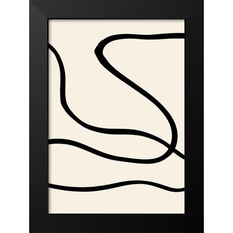 Black Lines 01 Black Modern Wood Framed Art Print by 1x Studio