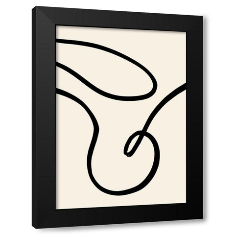 Black Lines 02 Black Modern Wood Framed Art Print with Double Matting by 1x Studio