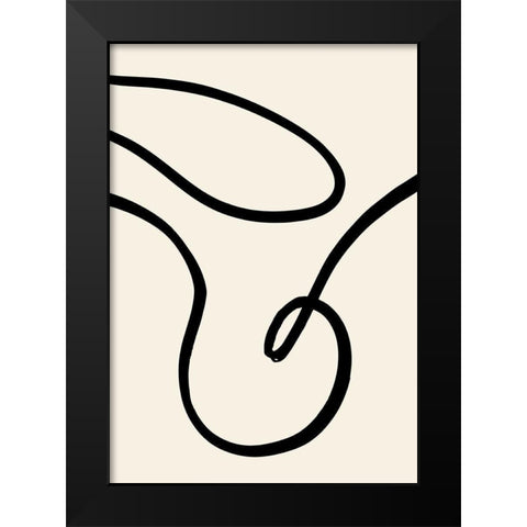 Black Lines 02 Black Modern Wood Framed Art Print by 1x Studio