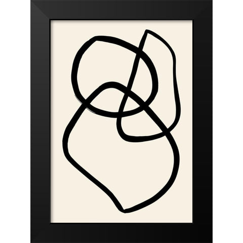 Black Lines 03 Black Modern Wood Framed Art Print by 1x Studio