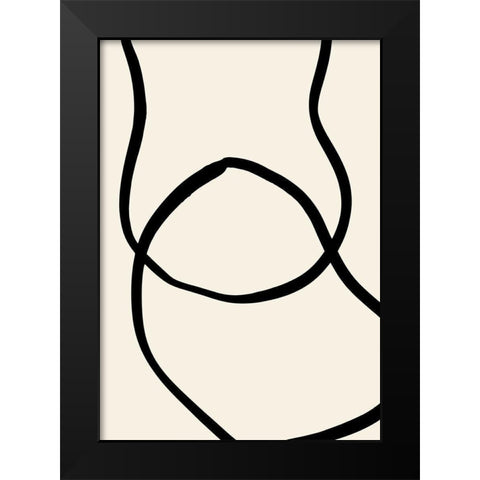 Black Lines 04 Black Modern Wood Framed Art Print by 1x Studio