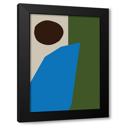 Color Blocks 04 Black Modern Wood Framed Art Print with Double Matting by 1x Studio